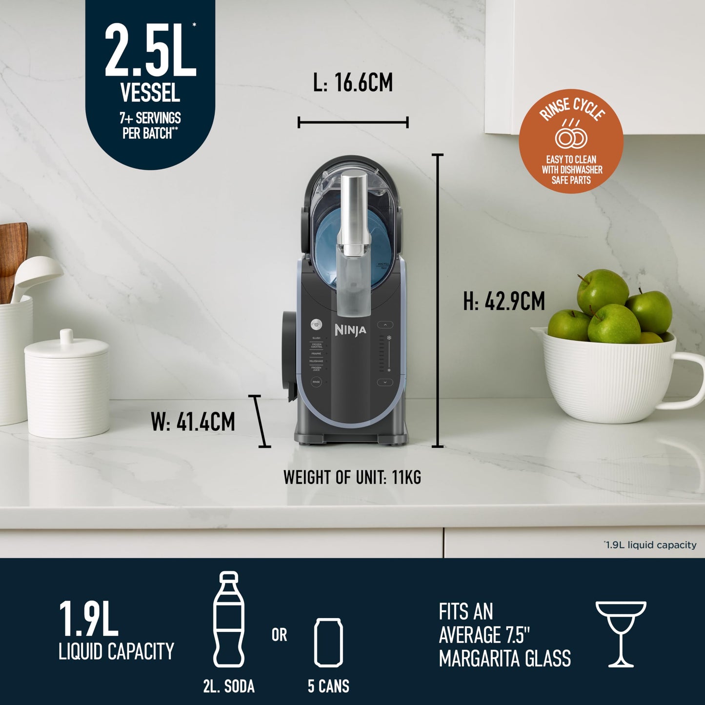 Ninja SLUSHi Frozen Drinks Maker, Create Slush, Frozen Cocktails, Frappé, Milkshakes & Frozen Juice, No Ice or Preperation Needed